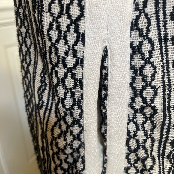 Madewell Tidal Wave embroidered shift dress with front pockets Black Cream Sz M - Picture 8 of 12